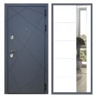 Дверь входная металлическая Great Doors H13 Силк Титан Зеркало ЛФЛС-19 Белый Софт