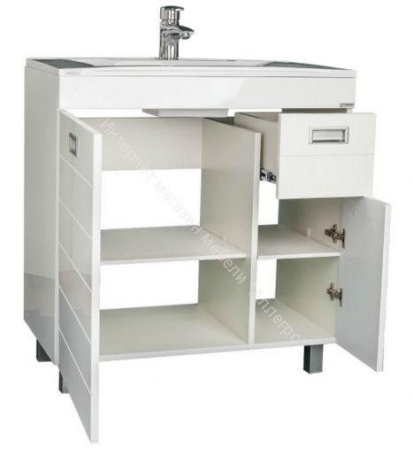 Тумба под умывальник "Elen 80" Cube с верхним ящиком В1 Домино