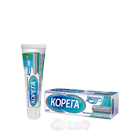 КОРЕГА Крем для фиксации зубных протезов Нейтральный вкус, 40г