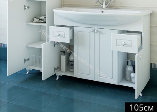 Тумба с умывальником "Элеганс 105" Софи с ящиками Sanflor