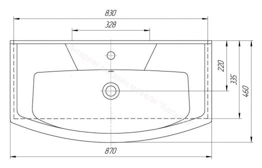 Тумба с умывальником "Элеганс 85" Софи с ящиками Sanflor