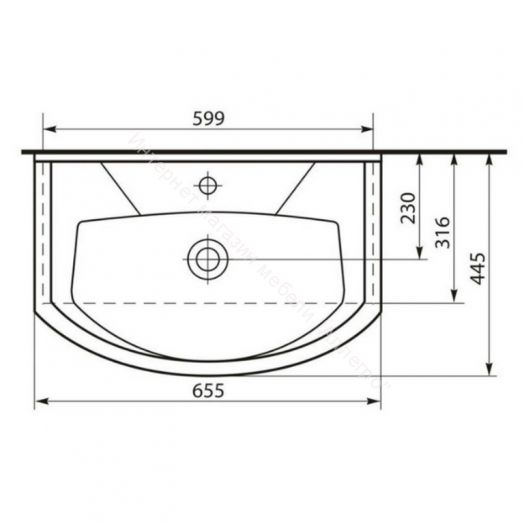 Тумба с умывальником "Элеганс 65" Софи с ящиками Sanflor