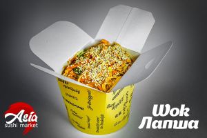 WOK Яичная лапша с лососем 500г