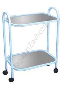 Стол медицинский 2-х полочный с полками из нержавеющей стали