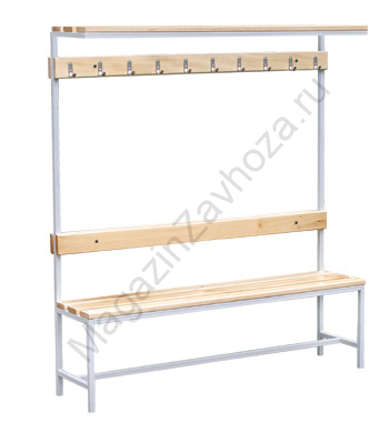 Скамья односторонняя с полкой для головных уборов 1500 мм