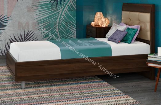 Кровать КР-2855 (0,9 м х 1,9 м) с мягким изголовьем Мелисса