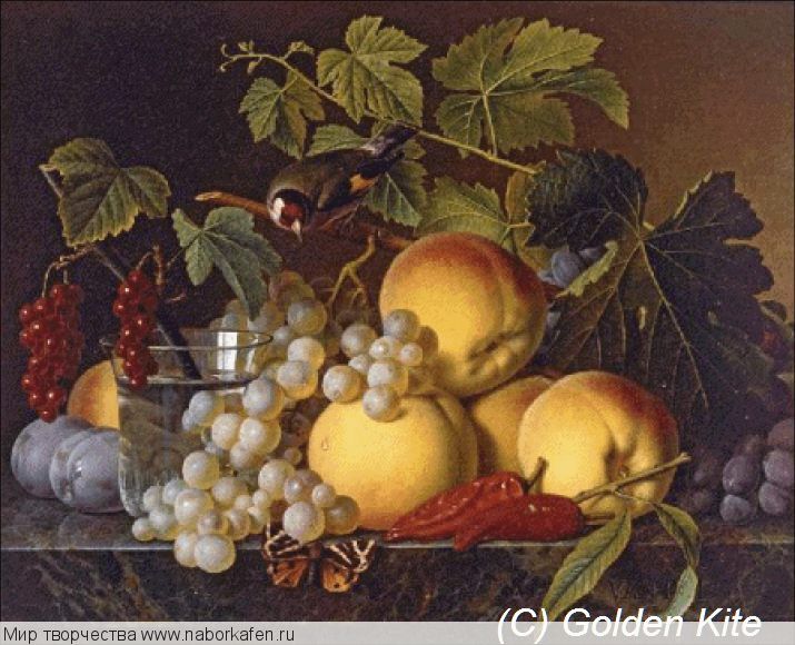 Набор для вышивания "2153 Still life of Peaches, Grapes, Plums"