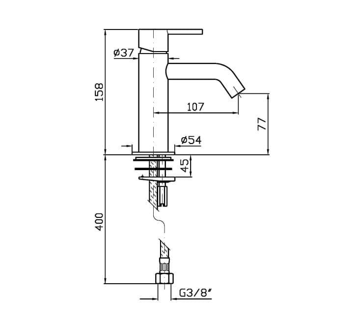 Смеситель для раковины Zucchetti Gill ZGL704/ZGL707 схема 4