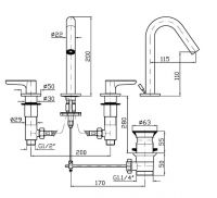 Смеситель для раковины Zucchetti Medameda ZMM5503/ZMM5504 схема 2