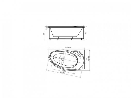Акриловая ванна Акватек Бетта 150х95 ФОТО