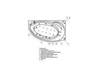 Угловая акриловая ванна Акватек Бетта 160х97 схема 4