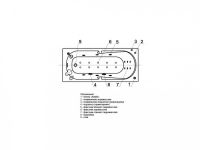Аэромассажная ванна угловая Акватек Лея 170х75 схема 3