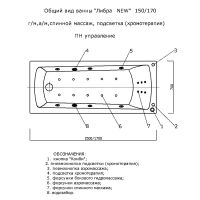 Небольшая пристенная акриловая ванна Акватек Либра NEW 150х70 схема 4