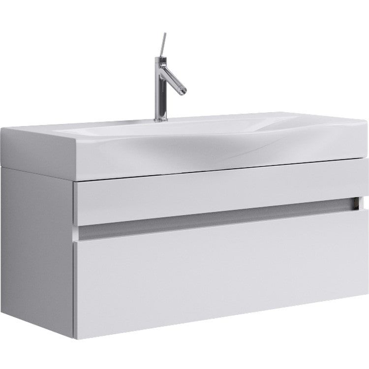 Изображение Подвесная тумба с раковиной Aqwella Бергамо размер 100х50