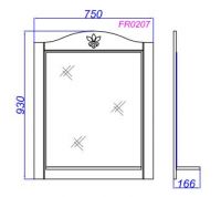 Зеркало с полкой Aqwella Франческа 75х93 схема 2
