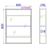Зеркальный шкаф Aqwella City с одной дверцей 60х80 схема 2