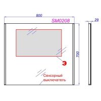 Зеркало с регулятором освещенности Aqwella SM схема 2