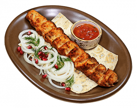 Люля кебаб куриный. с сыром сулугуни