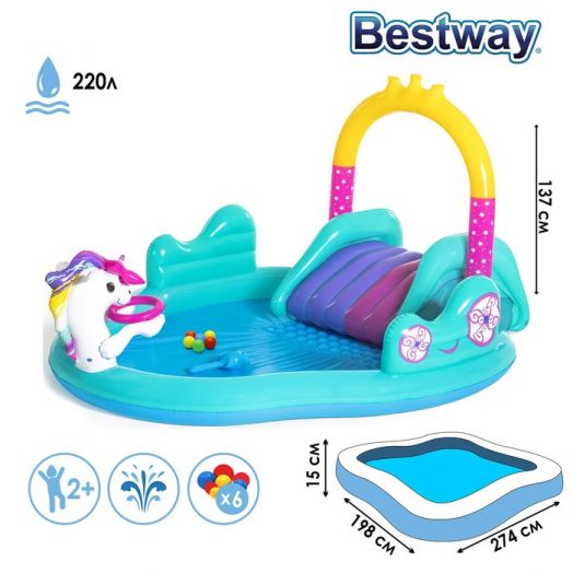 Детский игровой центр «Волшебный единорог», 2740х1980х1370 мм