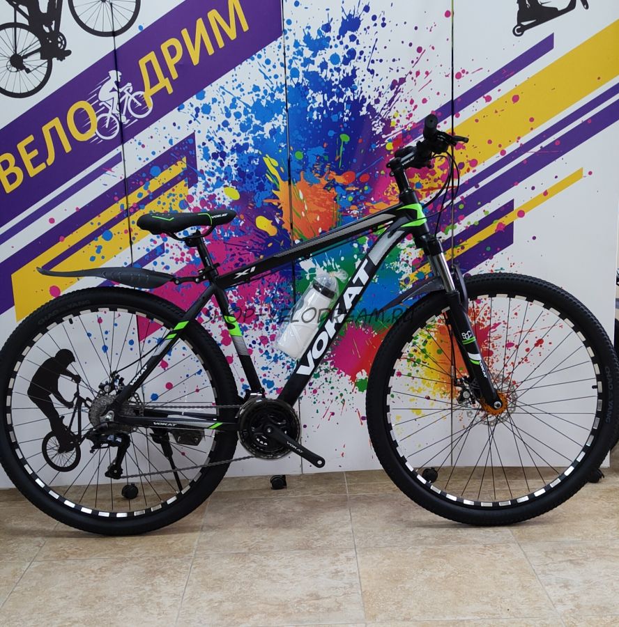 Велосипед 29" vokat алюминиевый диск черный 27 скоростей