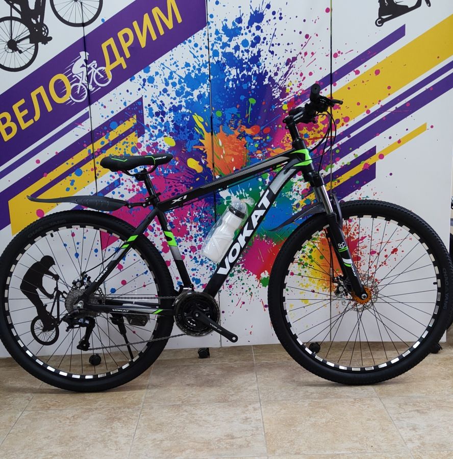 Велосипед 29" vokat алюминиевый диск черный 27 скоростей
