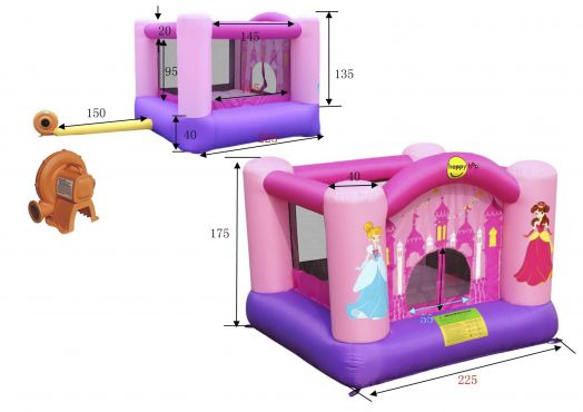 Детский надувной Батут Веселая Принцесса HAPPY HOP 9001P