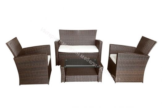 Комплект садовой мебели "Майами" (диван, 2 кресла RS 31/стол RD31) коричневый искусственный ротанг