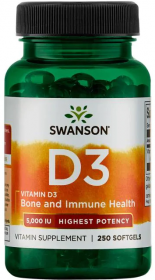 Swanson - Vit D3 5000МЕ (125 mcg) 250кап