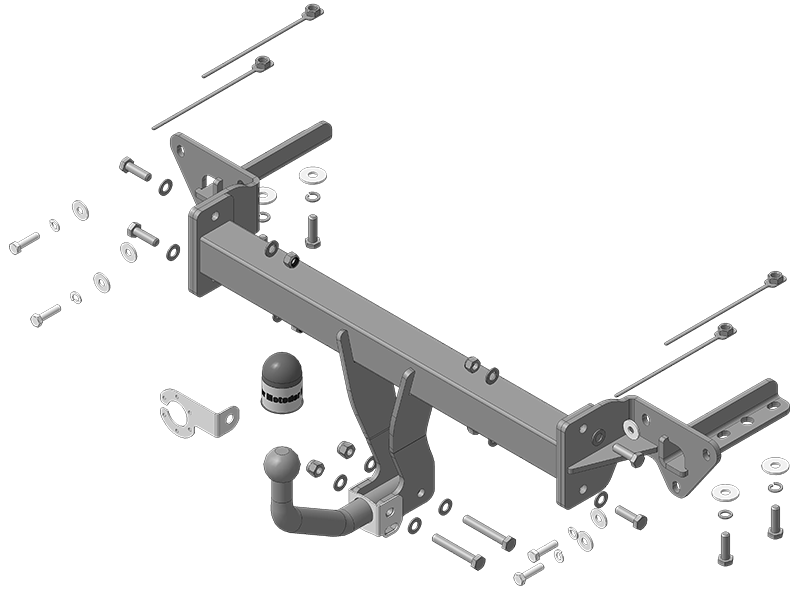 Фаркоп с оцинк. шаром Subaru Forester 2018- крепление шара на двух болтах