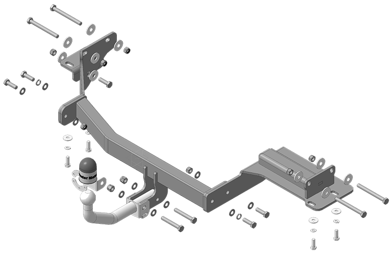 Фаркоп с оцинк. шаром Hyundai Palisade 2020- крепление шара на двух болтах