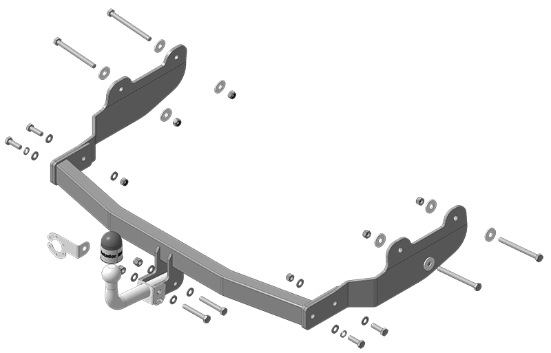 Фаркоп с оцинк. шаром Hyundai Staria 2021- крепление шара на двух болтах