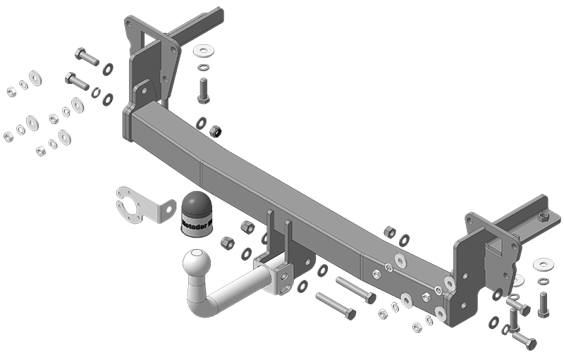 Фаркоп с оцинк. шаром Subaru Outback 2015-2021 крепление шара на двух болтах