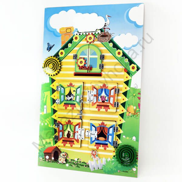 Бизиборд (дидактическая панель) настенный ТЕРЕМОК. Серия СТРАНА СКАЗОК