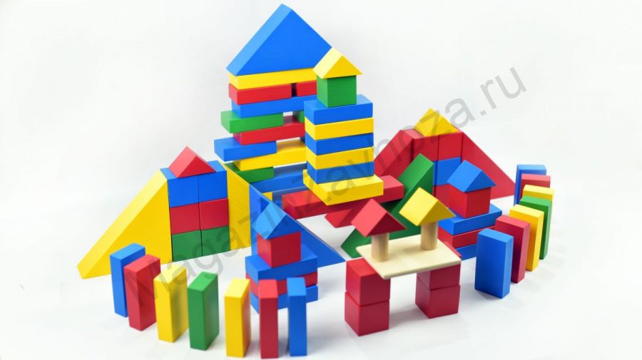 Конструктор деревянный 3–4 года, 81 элемент