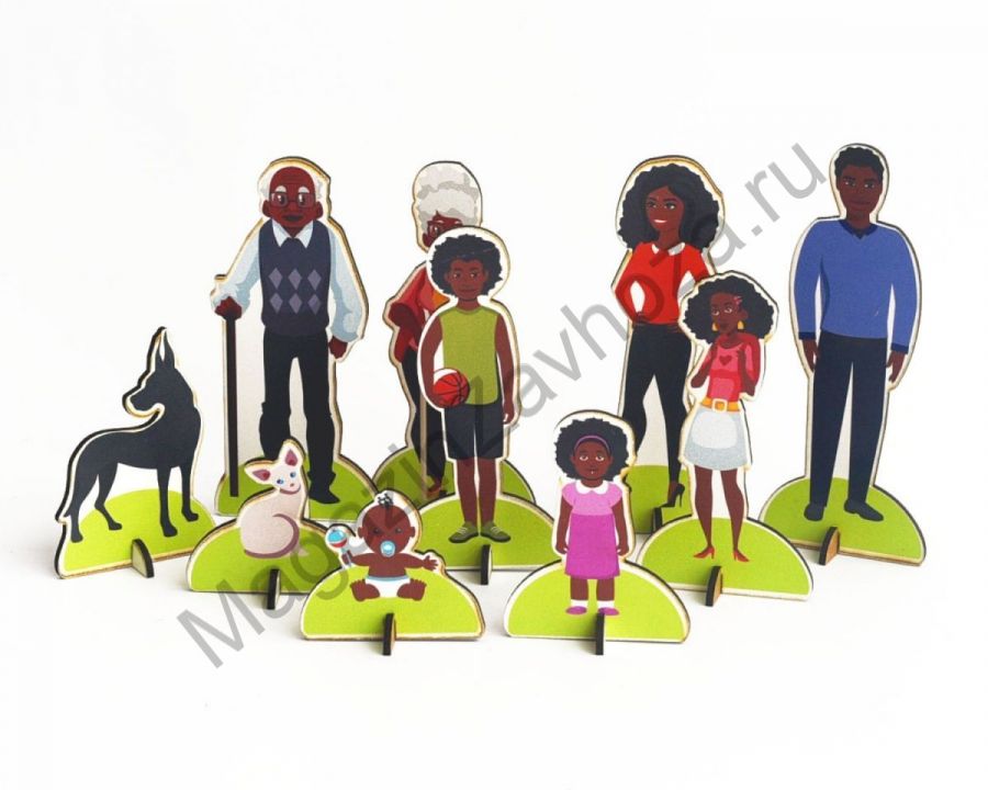 Набор фигурок НЕГРОИДНАЯ РАСА. ТРИ ПОКОЛЕНИЯ СЕМЬИ