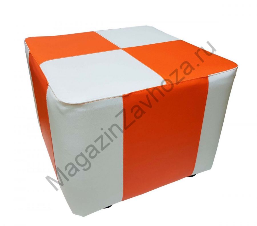 Пуфик Шахматная фантазия на колесиках, каркасный (винилискожа)