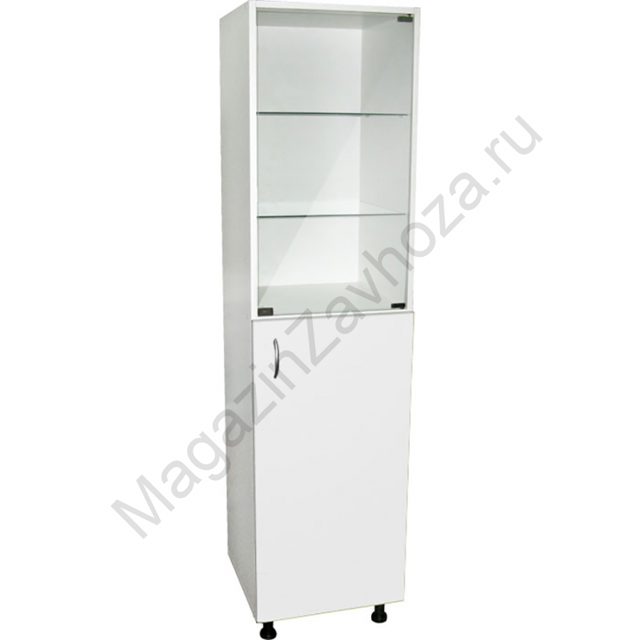 Медицинский шкаф одностворчатый 2 полки стекло + стеклянная дверца