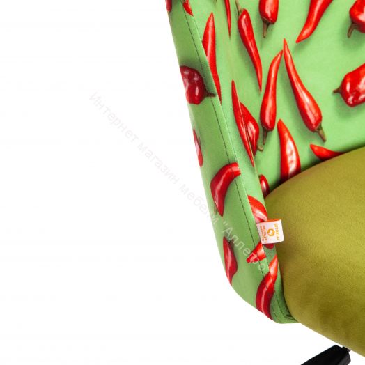 Кресло MELODY ткань/флок, олива, Botanica 03 pepper/23