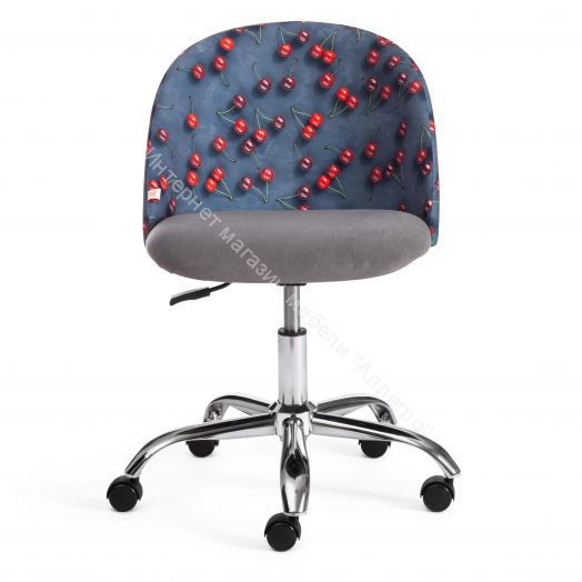 Кресло MELODY ткань/флок, серый, Botanica 08 cherry/29