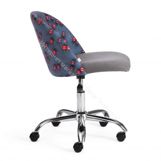 Кресло MELODY ткань/флок, серый, Botanica 08 cherry/29