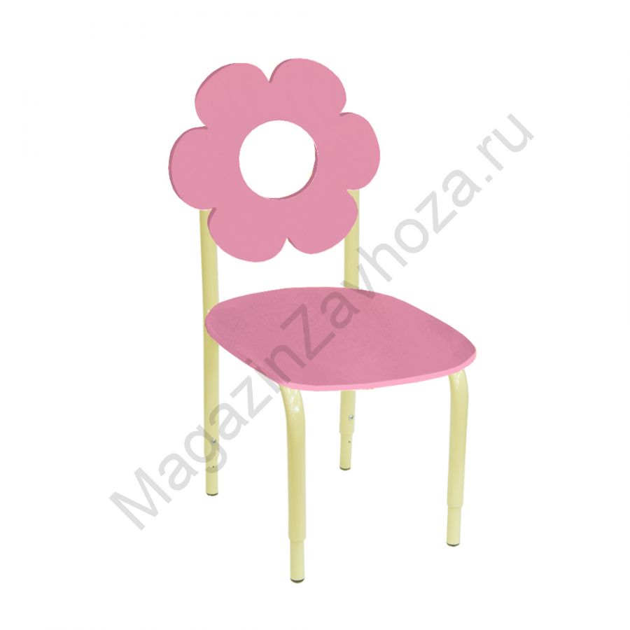 СТУЛ ДЕТСКИЙ НА М/К РЕГУЛИРУЕМЫЙ 2 МДФ ЦВЕТОК (АНГЛИЙСКИЙ РОЗОВЫЙ)