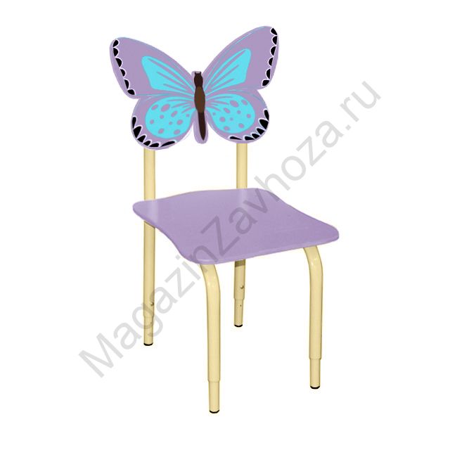 СТУЛ ДЕТСКИЙ НА МЕТАЛЛОКАРКАСЕ РЕГУЛИРУЕМЫЙ БАБОЧКИ 122 ИРИС-ГОЛУБОЙ