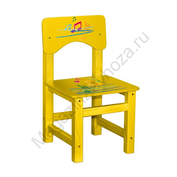 СТУЛ ДЕТСКИЙ МАССИВ+МДФ НЕРЕГУЛИРУЕМЫЙ 8 (НОТЫ)