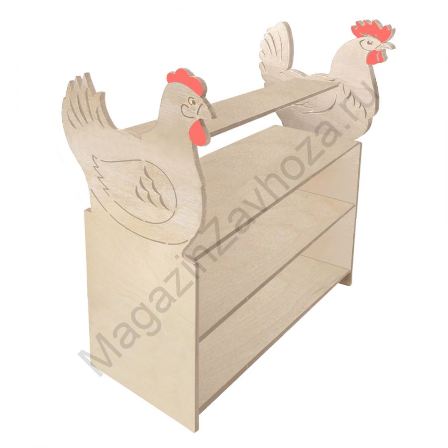 ТУМБА ДЛЯ ИГРУШЕК И ПОСОБИЙ 12 С ДЕКОРАЦИЯМИ (4 ПОЛКИ)КУРИЦА-ПЕТУХ