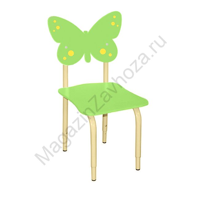 СТУЛ ДЕТСКИЙ НА МЕТАЛЛОКАРКАСЕ РЕГУЛИРУЕМЫЙ БАБОЧКИ 116 ЛАЙМ