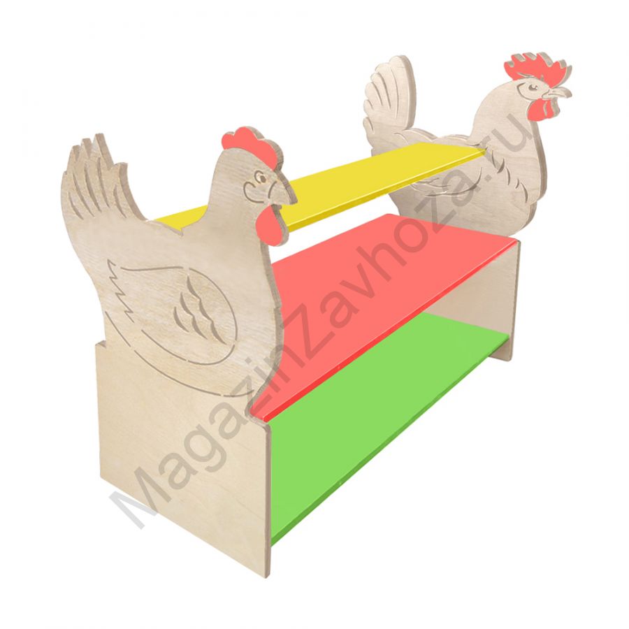 ТУМБА ДЛЯ ИГРУШЕК И ПОСОБИЙ 13 С ДЕКОРАЦИЯМИ (3 ПОЛКИ)КУРИЦА-ПЕТУХ