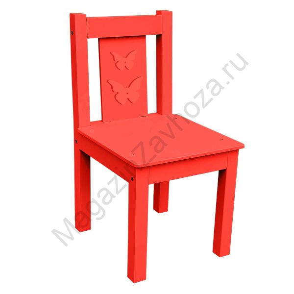 СТУЛ МДФ НЕРЕГУЛИРУЕМЫЙ КРАСНЫЙ 53 (БАБОЧКИ)