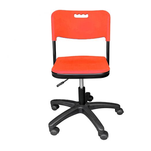 ИНСК-19-4 Стул ученический подъёмно-поворотный на газ лифте (Антивандальный оранжевый пластик)