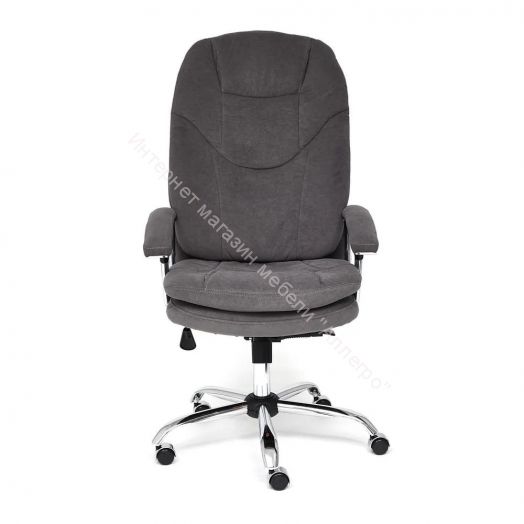 Кресло SOFTY LUX флок, серый, 29