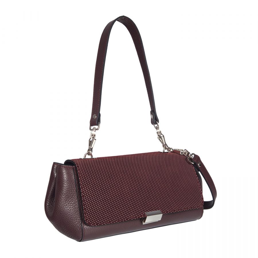 Роскошная сумочка оригинальной формы BRIALDI Amelie (Амели) relief burgundy